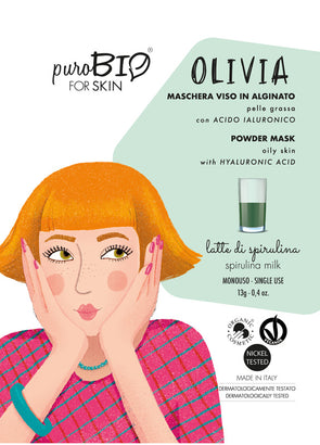 OLIVIA MÁSCARA FACIAL em ALGINADO - para PELE OLEOSA